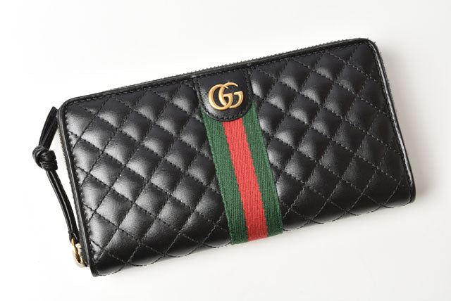 Gucci Quilted Leather Long Wallet Double G Zip-Around 536450