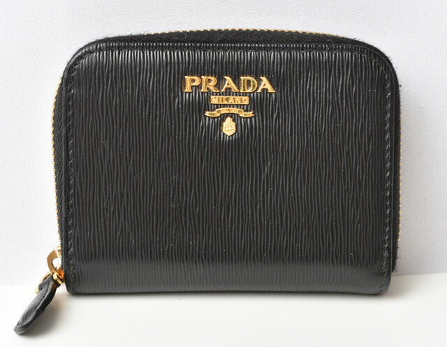 Prada Mini Wallet VITELLO MOVE Leather Black in Great Condition