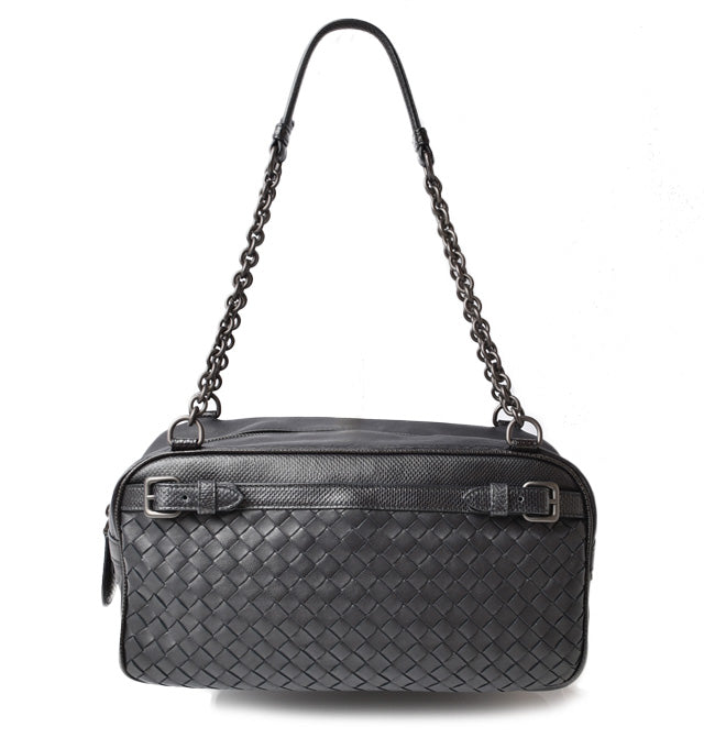 Bottega Veneta Nappa Embossed Leather Shoulder Chain Bag