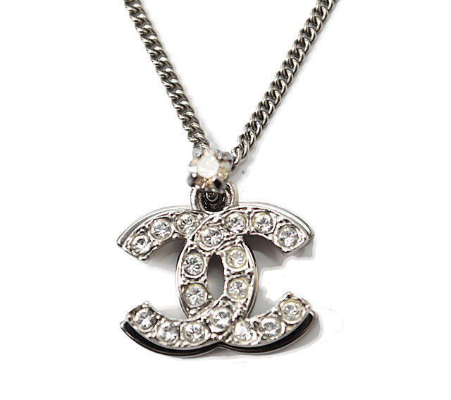 Chanel Necklace/Pendant Double Coco Mark CC Rhinestone in Great Condition