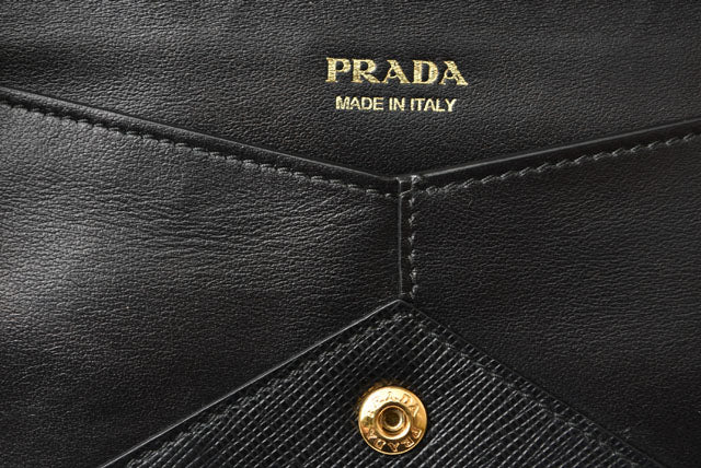 Prada Saffiano Chain Wallet Long Wallet 1MF002 in Great Condition