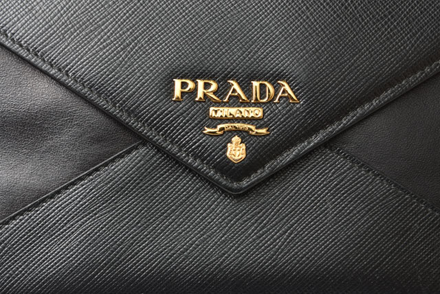 Prada Saffiano Chain Wallet Long Wallet 1MF002 in Great Condition