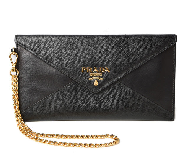 Prada Saffiano Chain Wallet Long Wallet 1MF002