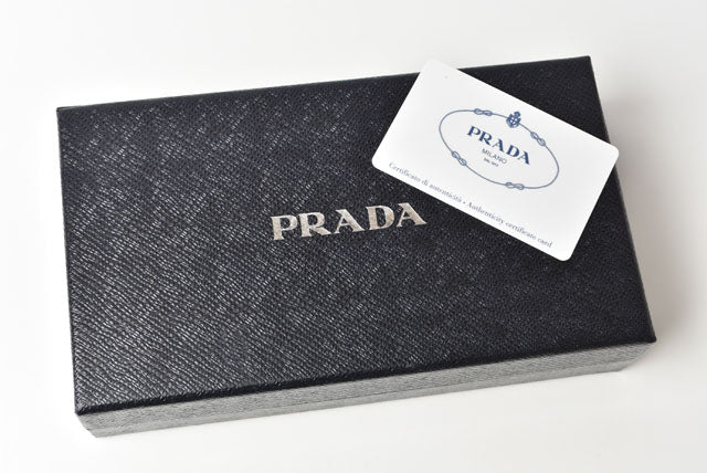 Prada Saffiano Metal Embossed Leather Long Wallet 1M0506