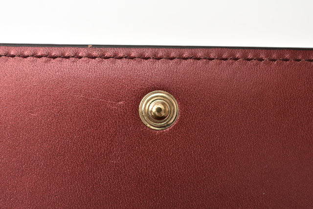 Gucci GG Patent Leather Long Wallet Metallic Burgundy in Great Condition