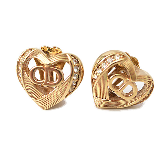 Christian Dior Vintage Heart Motif Earrings