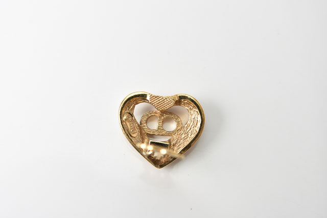 Christian Dior Vintage Heart Motif Earrings in Great Condition