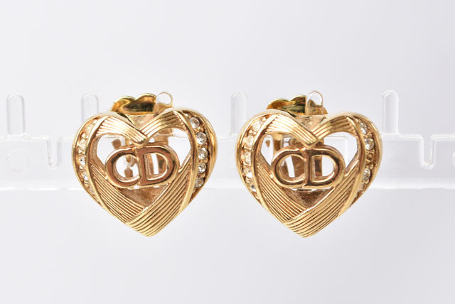 Christian Dior Vintage Heart Motif Earrings in Great Condition