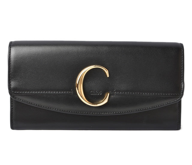 Chloe Leather Long Wallet Black in Pristine Condition