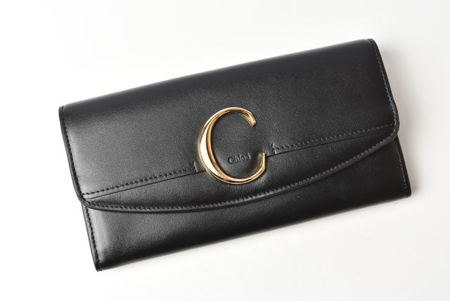 Chloe Leather Long Wallet Black in Pristine Condition