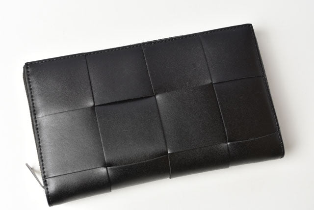 Bottega Veneta Intrecciato Zip-Around Long Wallet 649607 Black