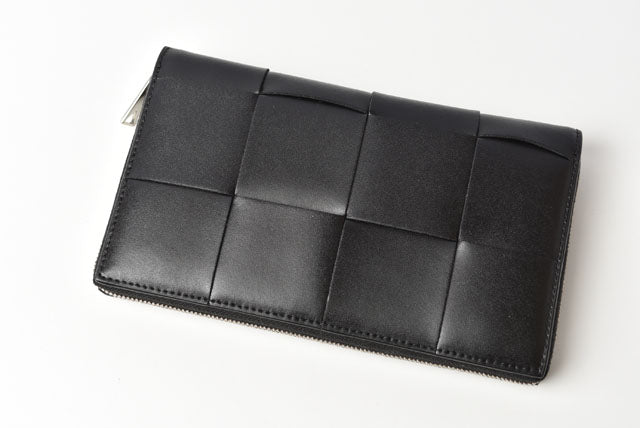 Bottega Veneta Intrecciato Zip-Around Long Wallet 649607 Black