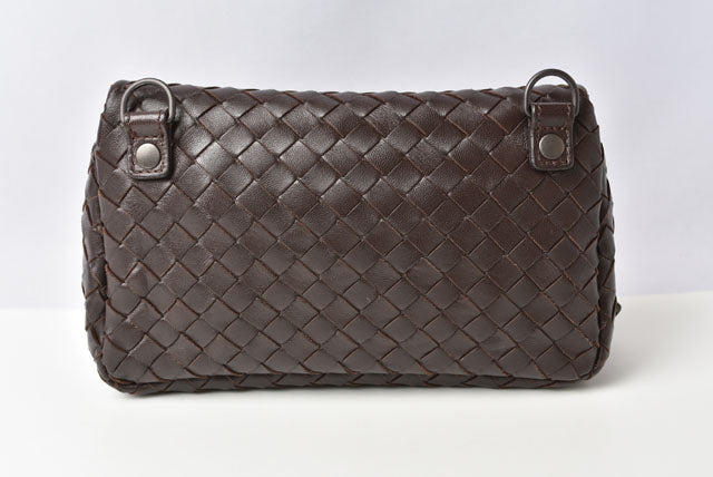 Bottega Veneta Dark Brown Shoulder/Clutch Bag with Chain