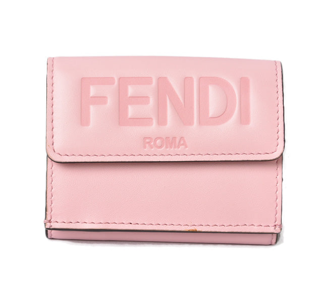 Fendi Soft Leather Trifold Mini Wallet 8M0395 in Pristine Condition