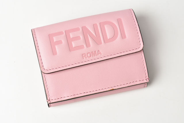 Fendi Soft Leather Trifold Mini Wallet 8M0395 in Pristine Condition