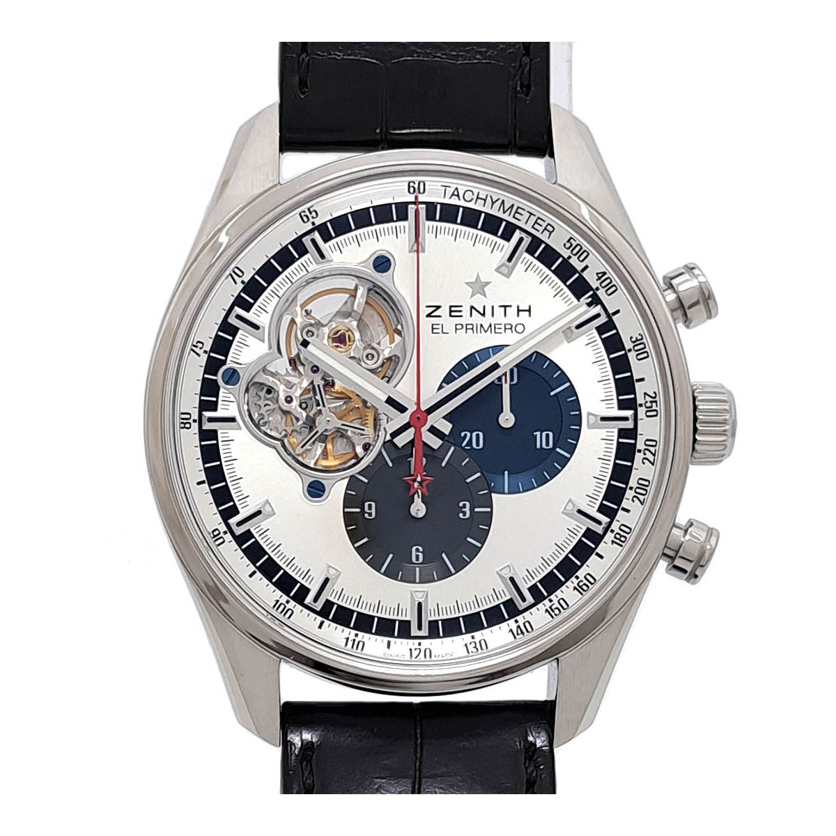 Zenith Stainless Steel Leather El Primero Chronomaster Watch