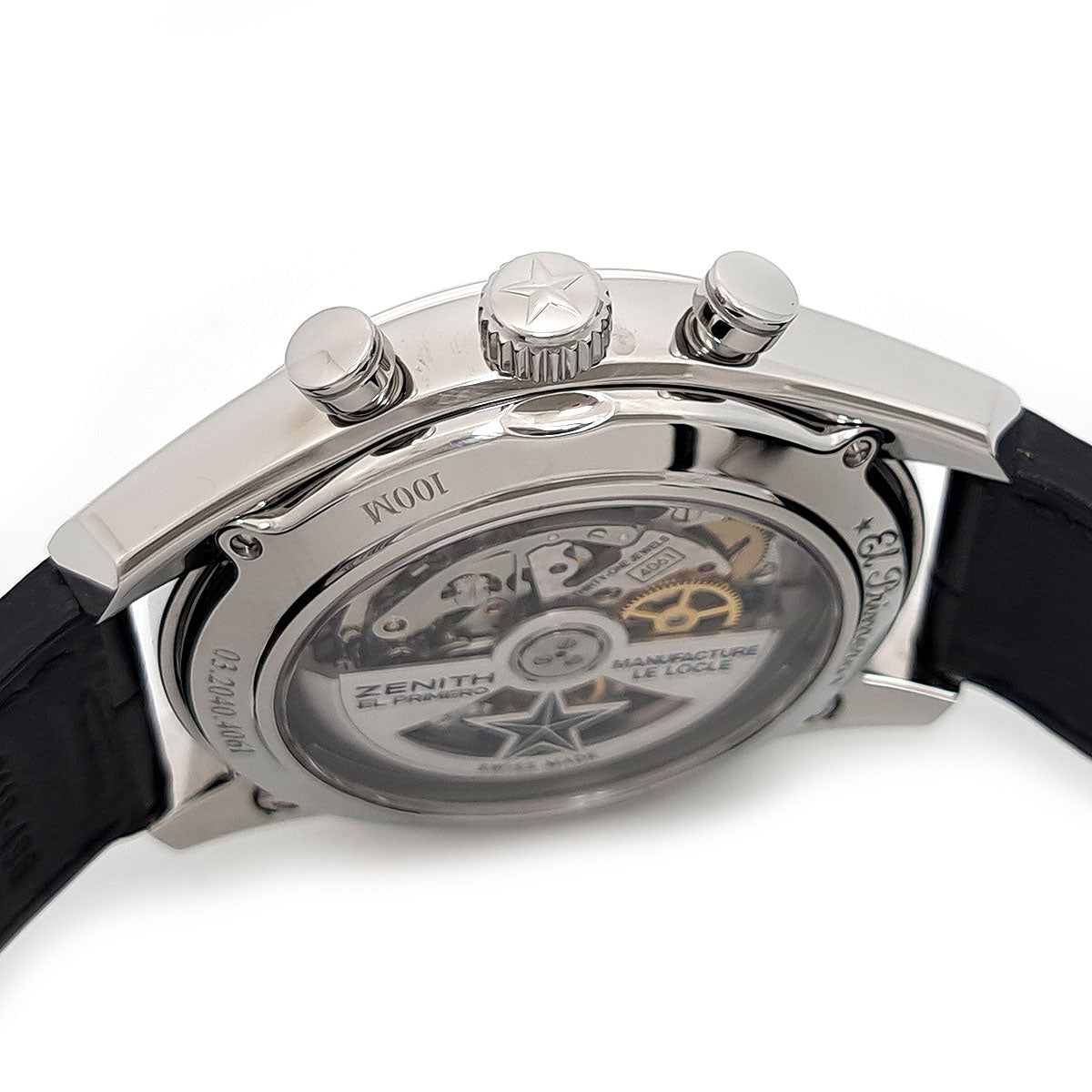 Zenith Stainless Steel Leather El Primero Chronomaster Watch