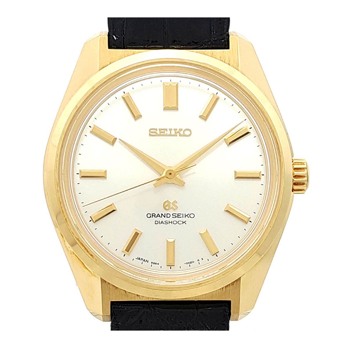 Seiko SBGW044 Yellow Gold Leather Manual Watch