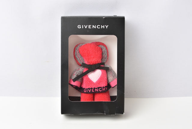 Givenchy Cotton 100% Bear Towel Handkerchief Heart/Pink Multi Gift in Pristine Condition