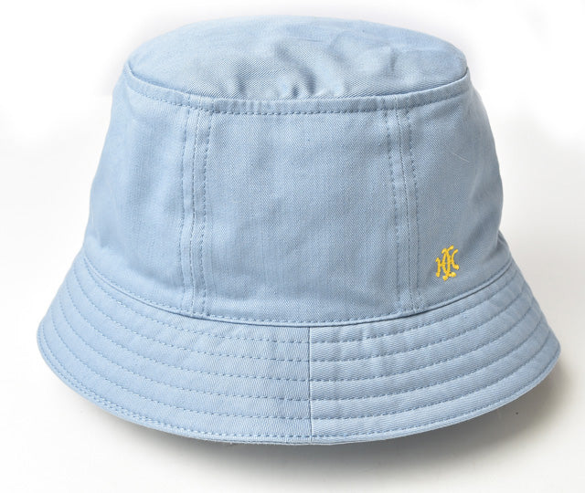 Hermes Women's Washed Cotton Calvi Bucket Hat Blue #56 in Excellent Condition