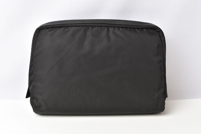 Prada Nylon Cosmetic/Travel Clutch Pouch VELA Black