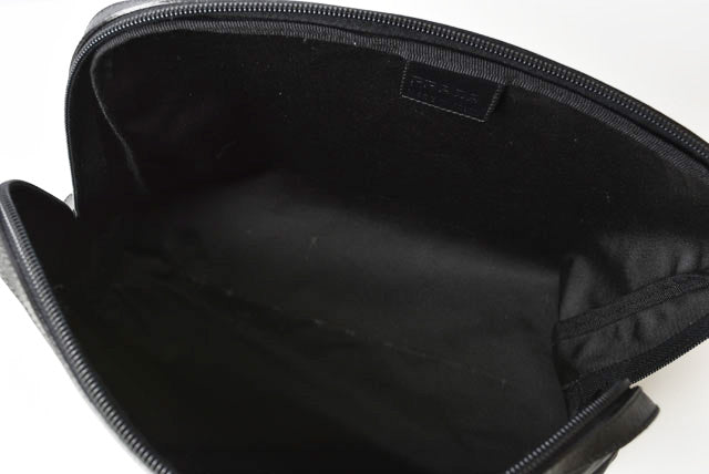 Prada Nylon Cosmetic/Travel Clutch Pouch VELA Black