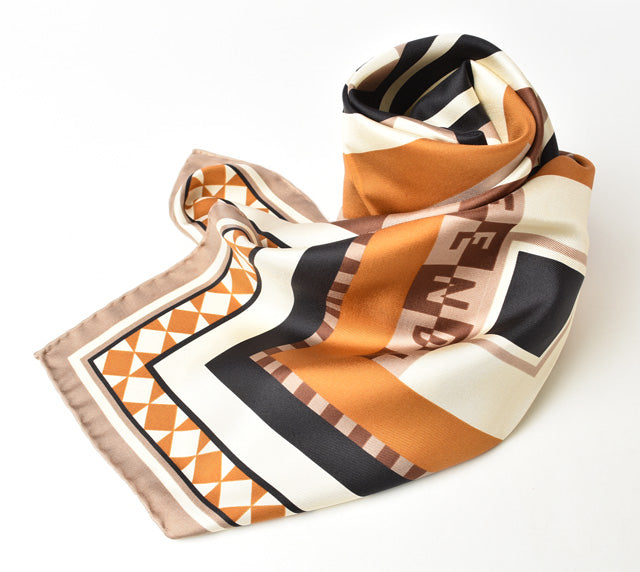 Fendi Silk Scarf Brown/Beige