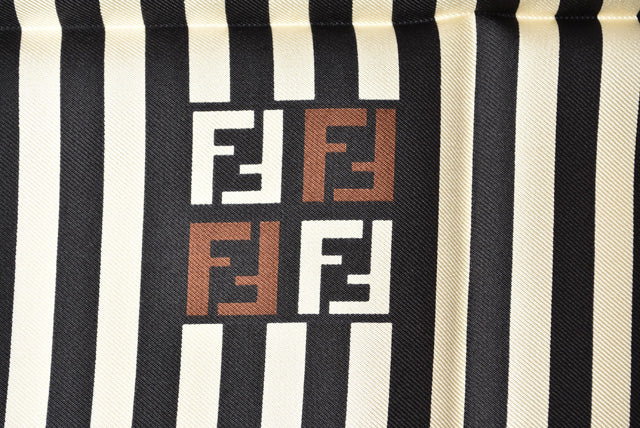 Fendi Silk Scarf Brown/Beige in Pristine Condition