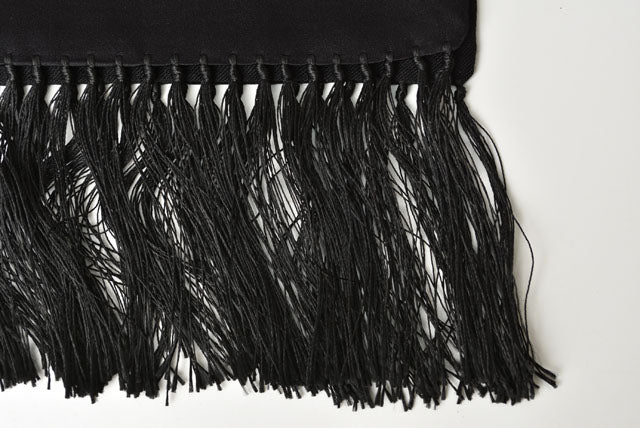 Versace Reversible Silk/Wool Scarf with Fringes, 45x160cm, Black/Gold in Excellent Condition