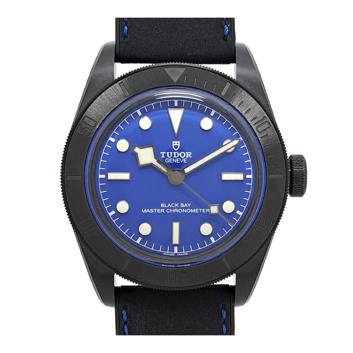 Tudor Black Ceramic Rubber Automatic Watch Blue Dial