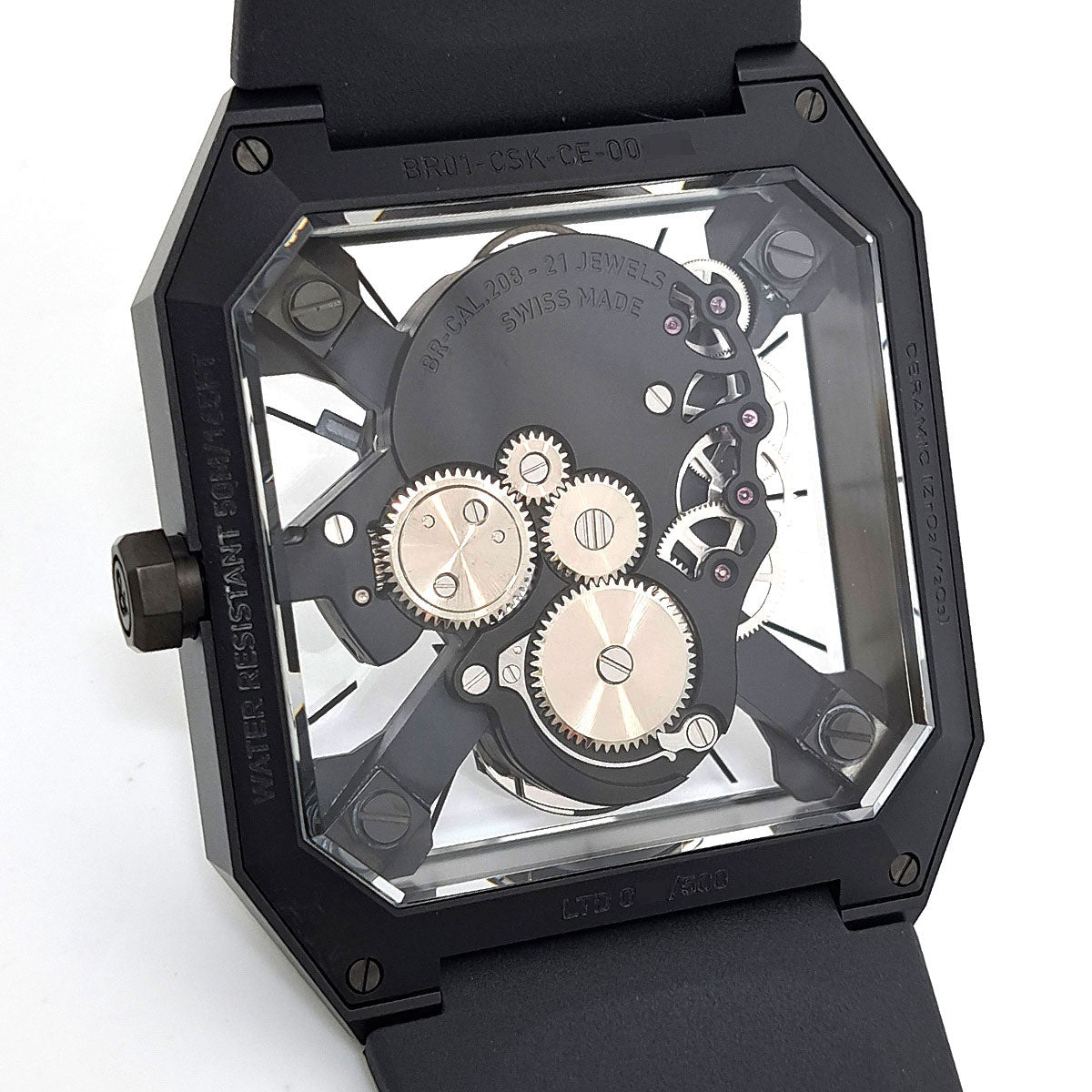 Bell & Ross BR01-CSK-CE/SRB Ceramic Rubber Skeleton Watch