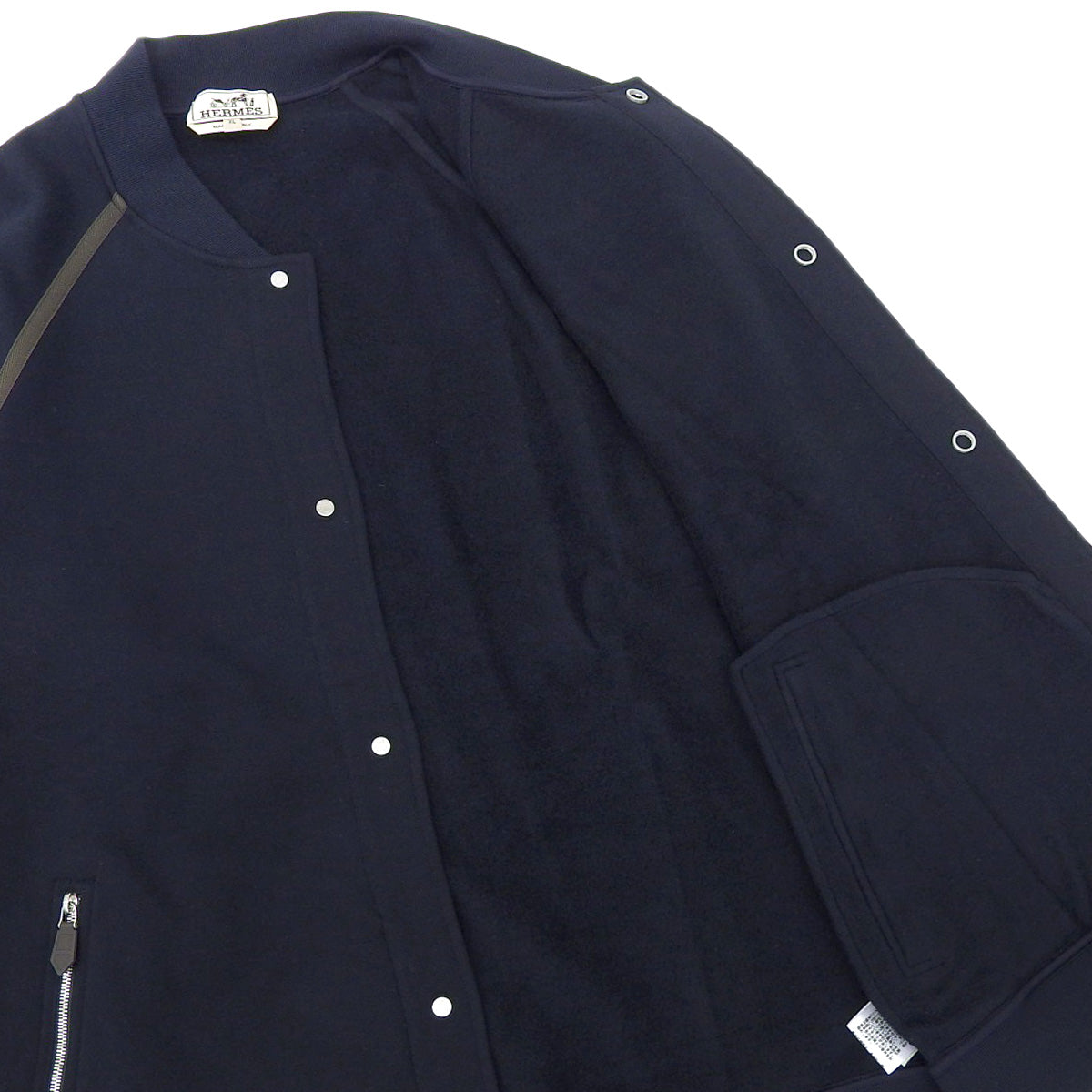 Hermes Navy Cotton Teddy Jacket