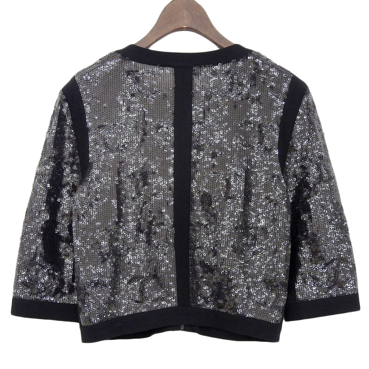 Chanel Cashmere Sequin Zip Jacket Black