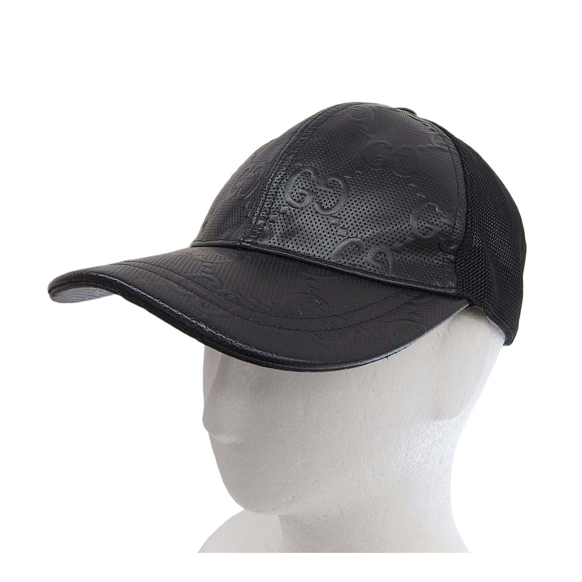 Gucci Leather Baseball Cap Black 627156