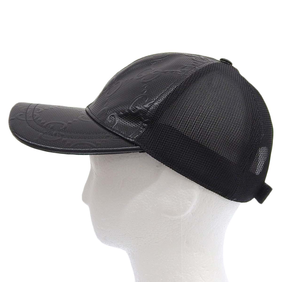 Gucci Leather Baseball Cap Black 627156