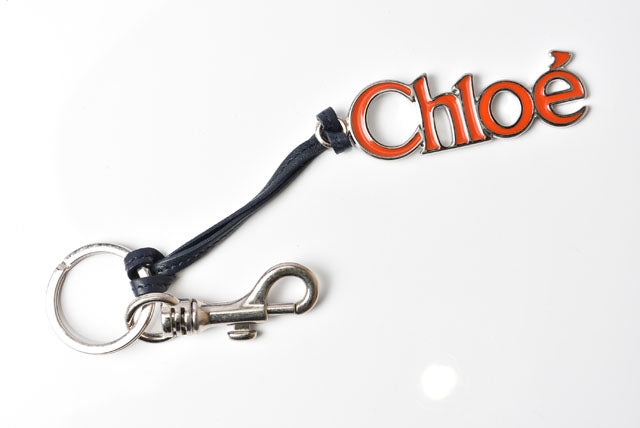 Chloe Leather Metal Keyring Bag Charm