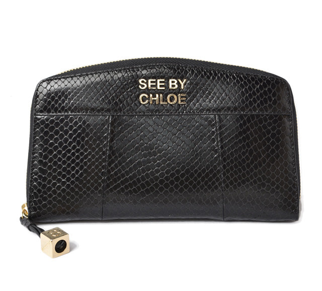 SEE BY CHLOE Leather Long Wallet Black