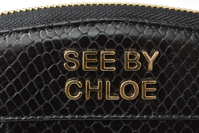 SEE BY CHLOE Leather Long Wallet Black