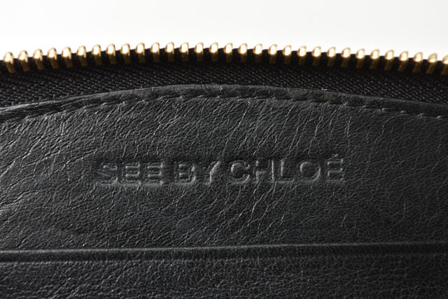 SEE BY CHLOE Leather Long Wallet Black