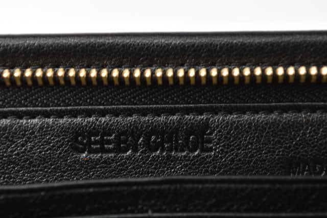 See by Chloe Lambskin Long Wallet Black