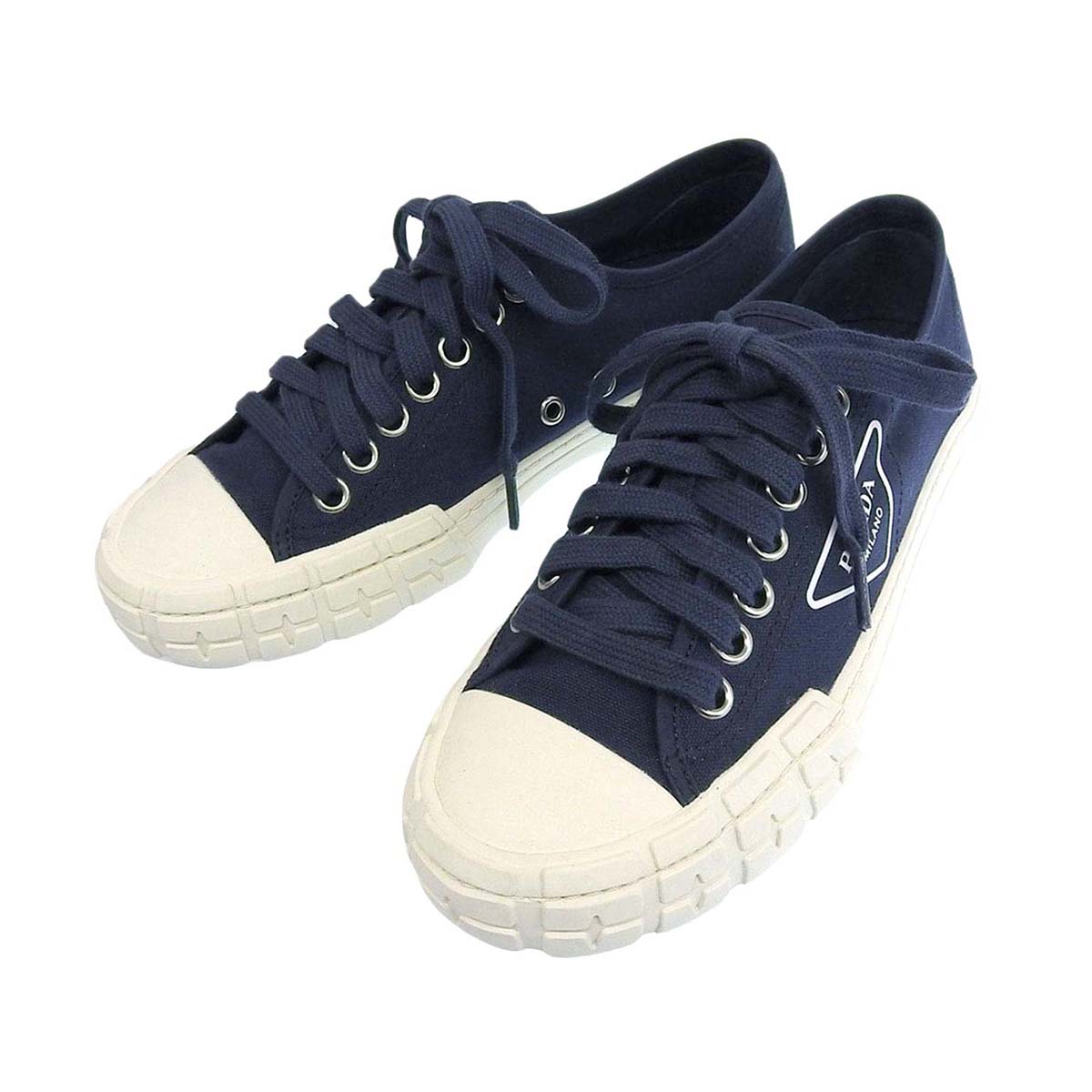 Prada Navy Canvas Sneakers