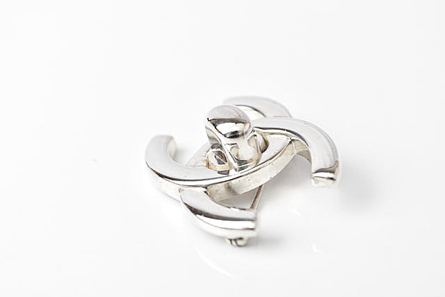 Chanel Metal Brooch Pin Silver