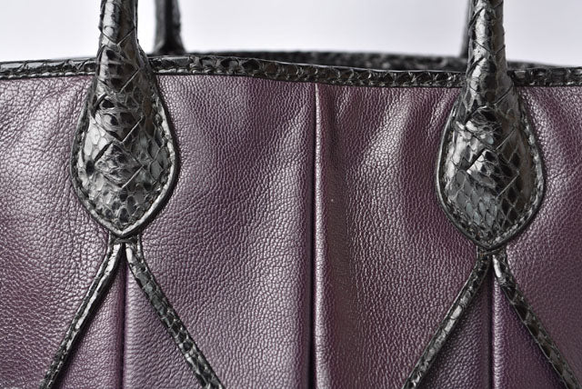 Bottega Veneta LeatherHandbag Purple/Black