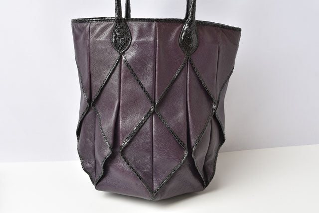 Bottega Veneta LeatherHandbag Purple/Black