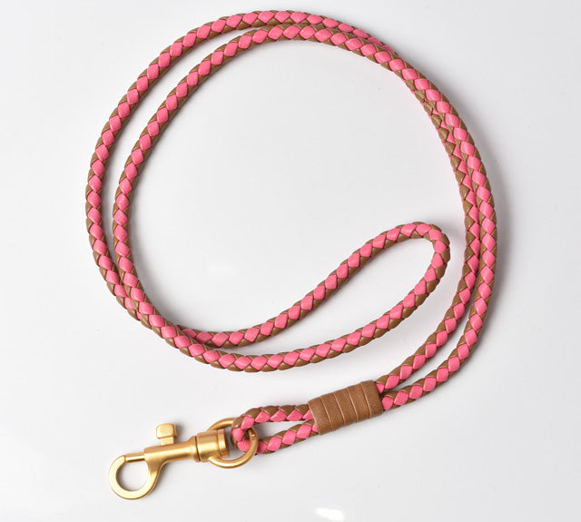 Bottega Veneta Leather Neck Strap Pink/Brown in Pristine Condition