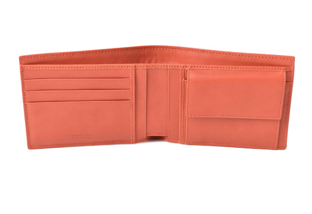 Bottega Veneta Leather Intrecciato Wallet Dark Orange in Pristine Condition