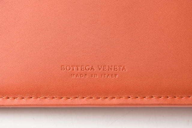 Bottega Veneta Leather Intrecciato Wallet Dark Orange in Pristine Condition