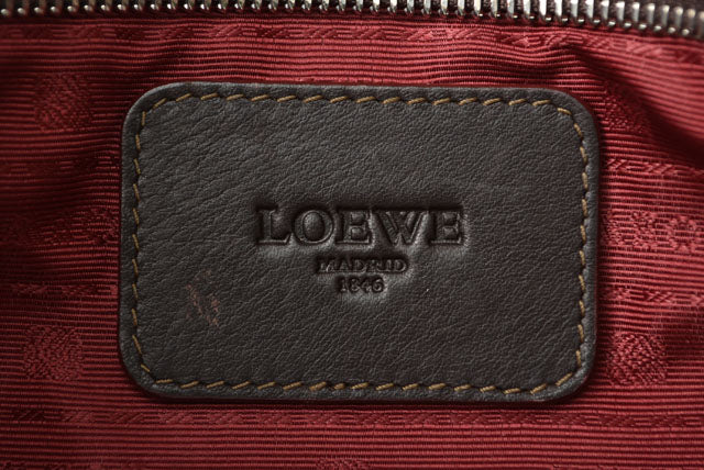 Loewe Leather Shoulder/Messenger Bag Dark Brown