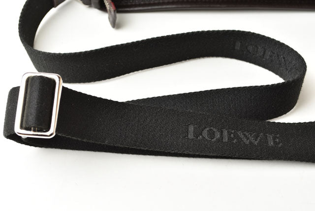 Loewe Leather Shoulder/Messenger Bag Dark Brown