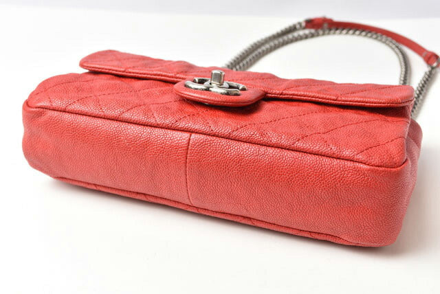 Chanel Caviar Chain Shoulder Bag Red